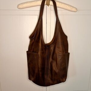 Rough & Tumble Access tote sling bag - excellent used condition - brown leather